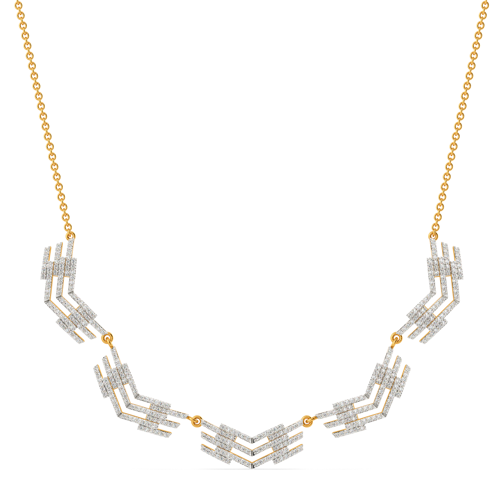 Stripes Coordinated Diamond Necklaces