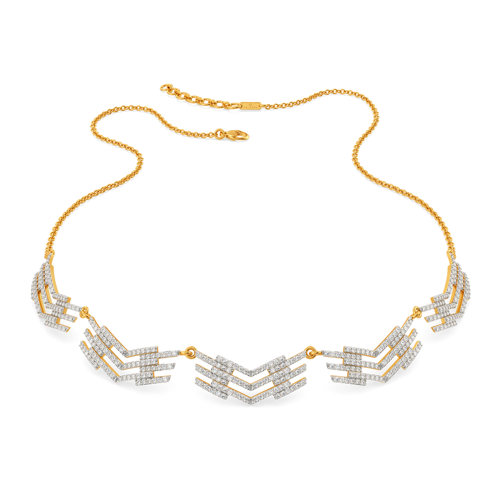 Stripes Coordinated Diamond Necklaces