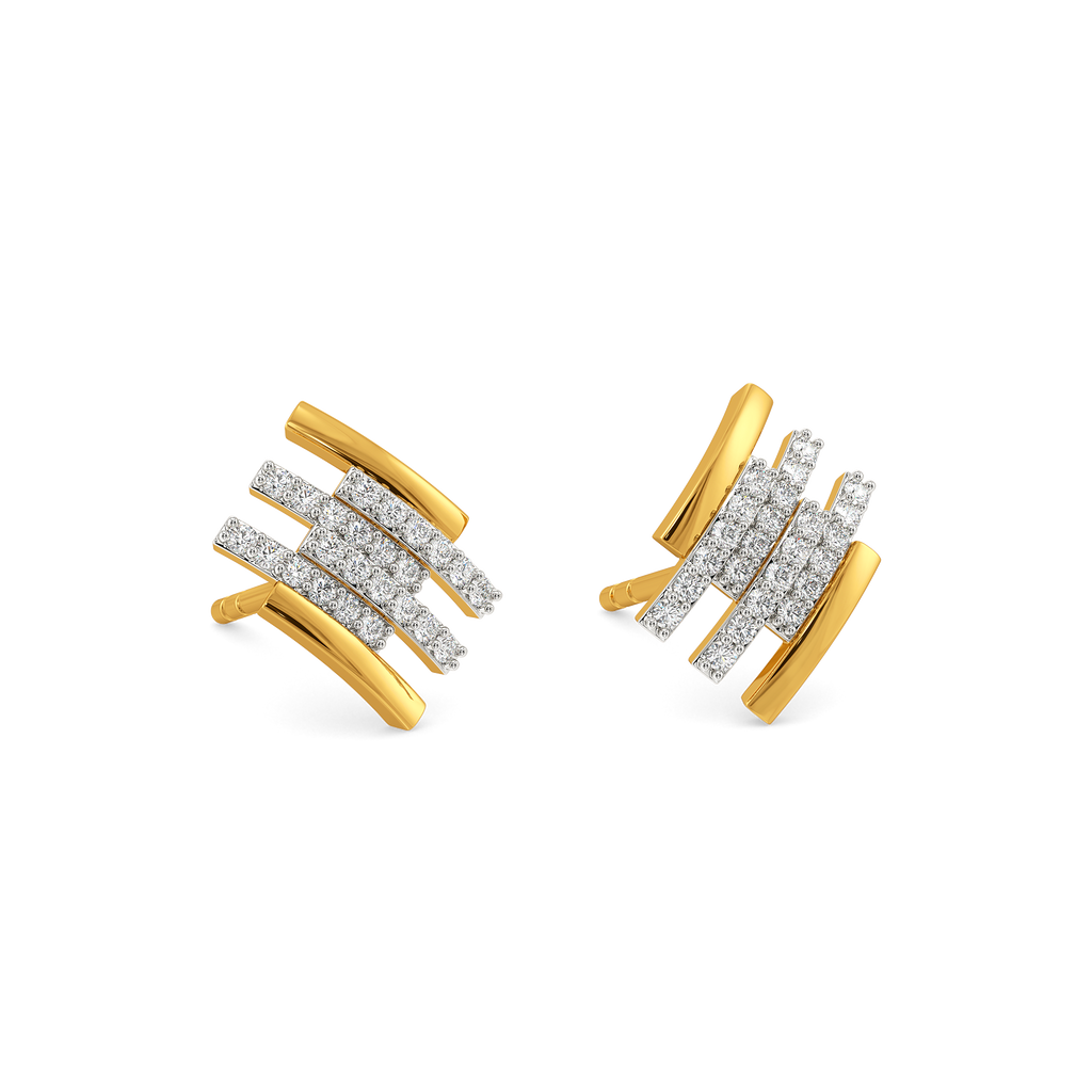 Stripes Coordinated Diamond Earrings