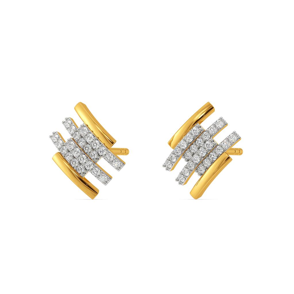 Stripes Coordinated Diamond Earrings