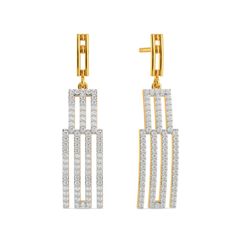 Deconstructed Stripes Diamond Earrings