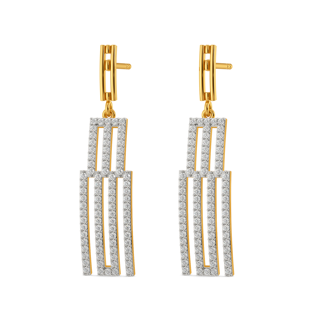 Deconstructed Stripes Diamond Earrings