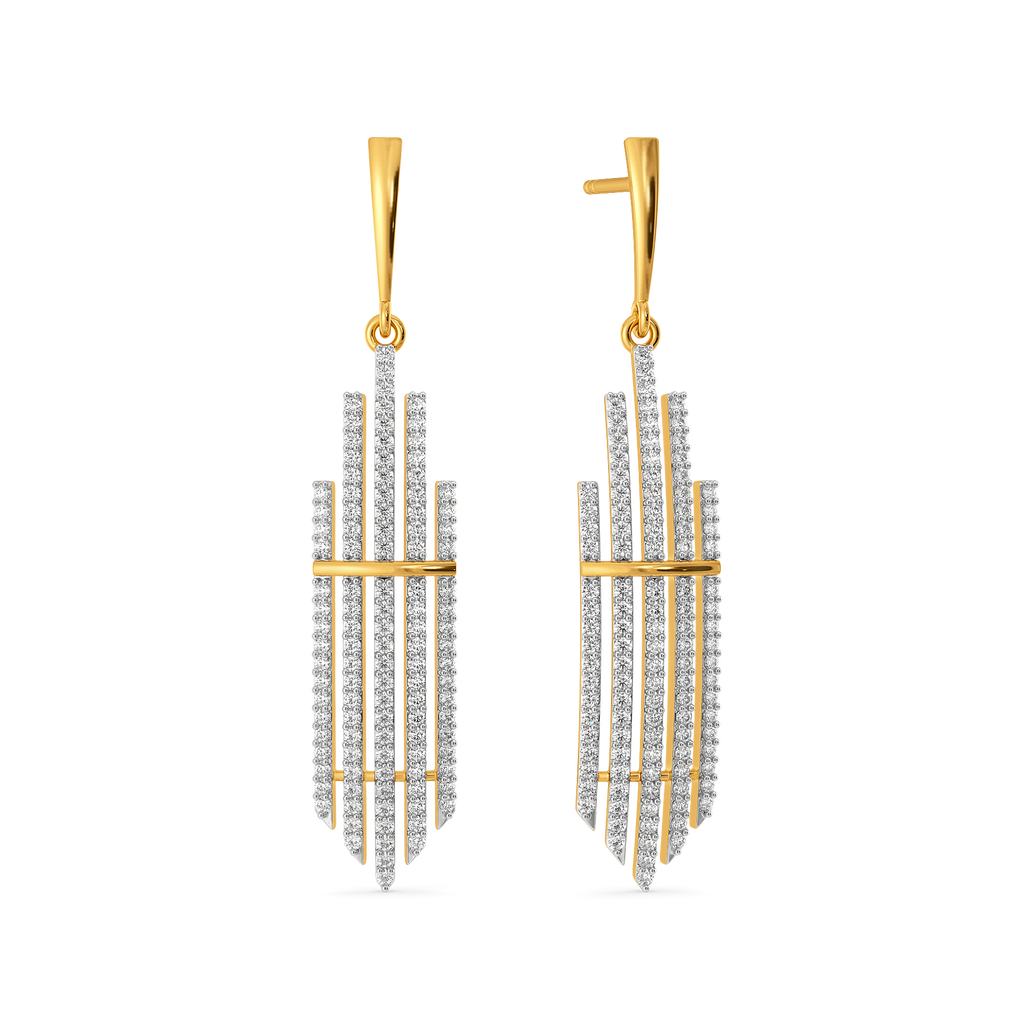 Stripes Fun Diamond Earrings