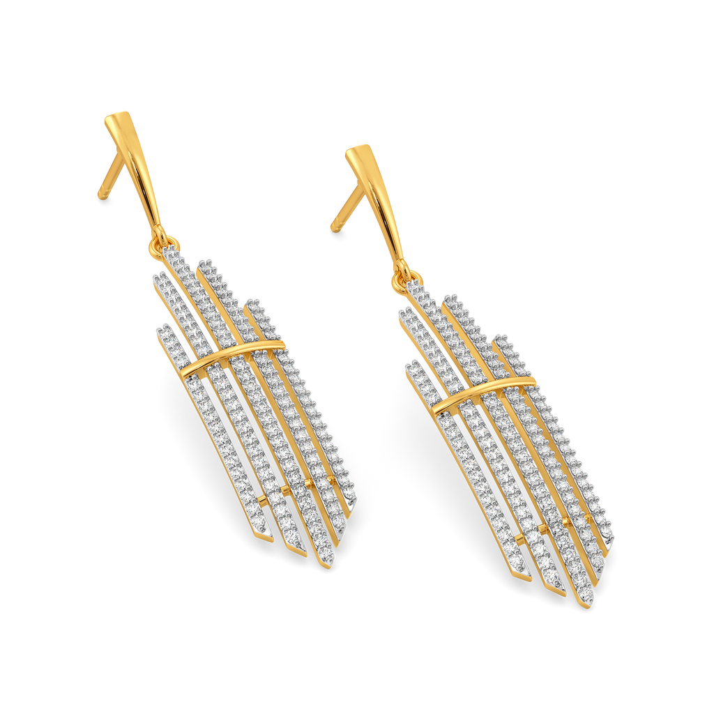 Stripes Fun Diamond Earrings