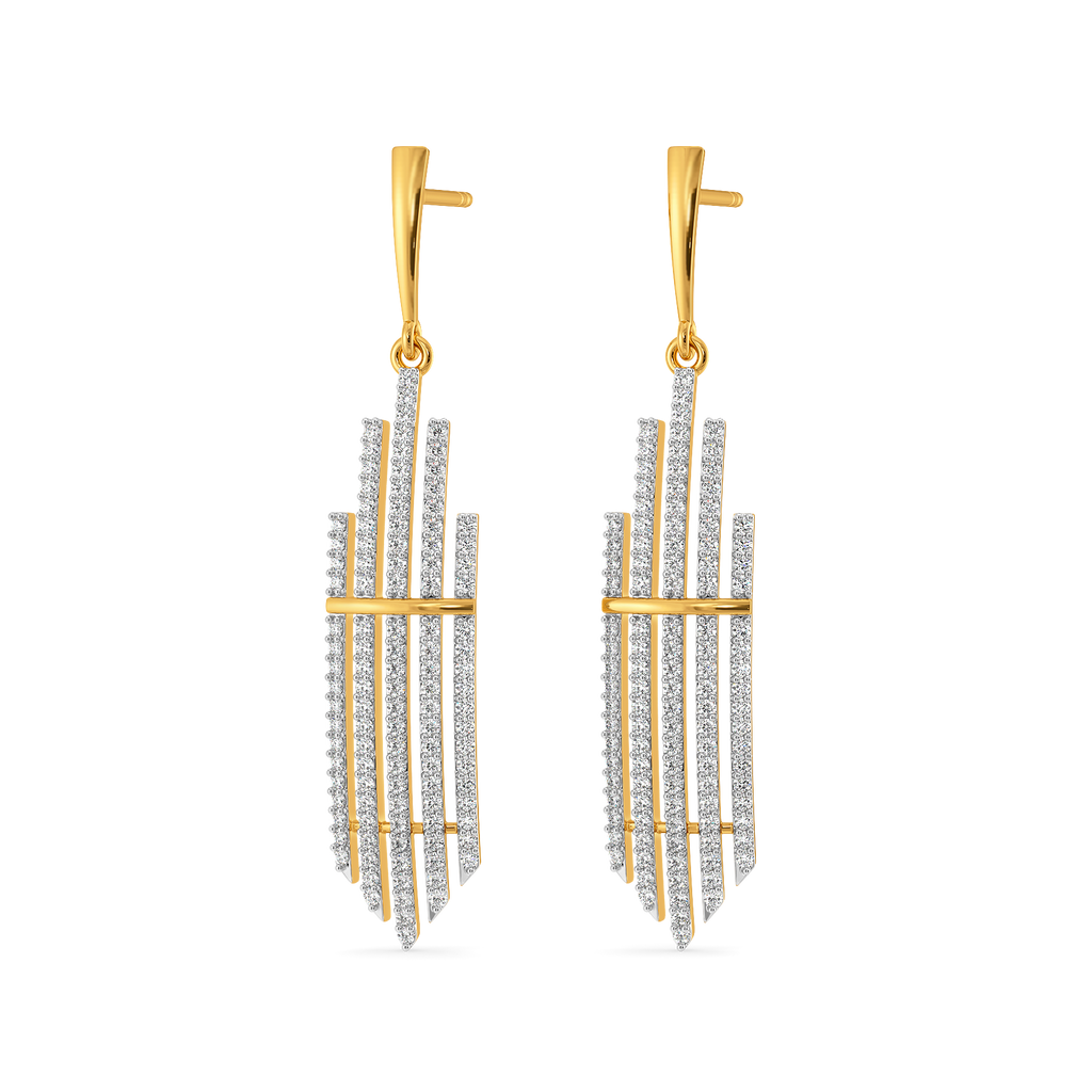 Stripes Fun Diamond Earrings