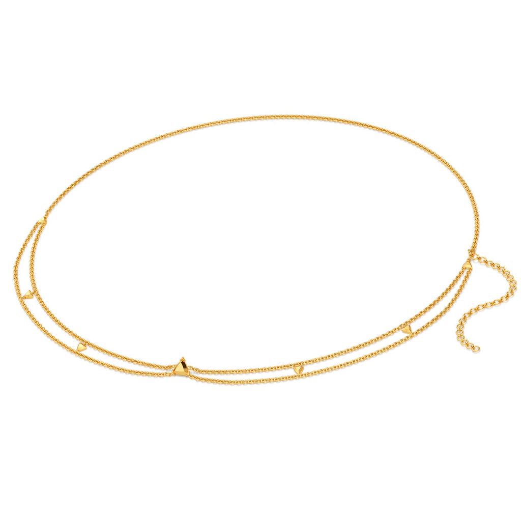 Tri Stringed Gold Waist Chains