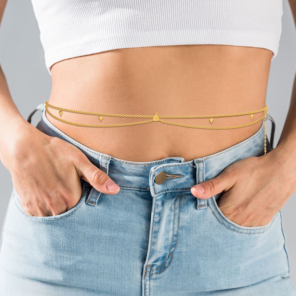Tri Stringed Gold Waist Chains
