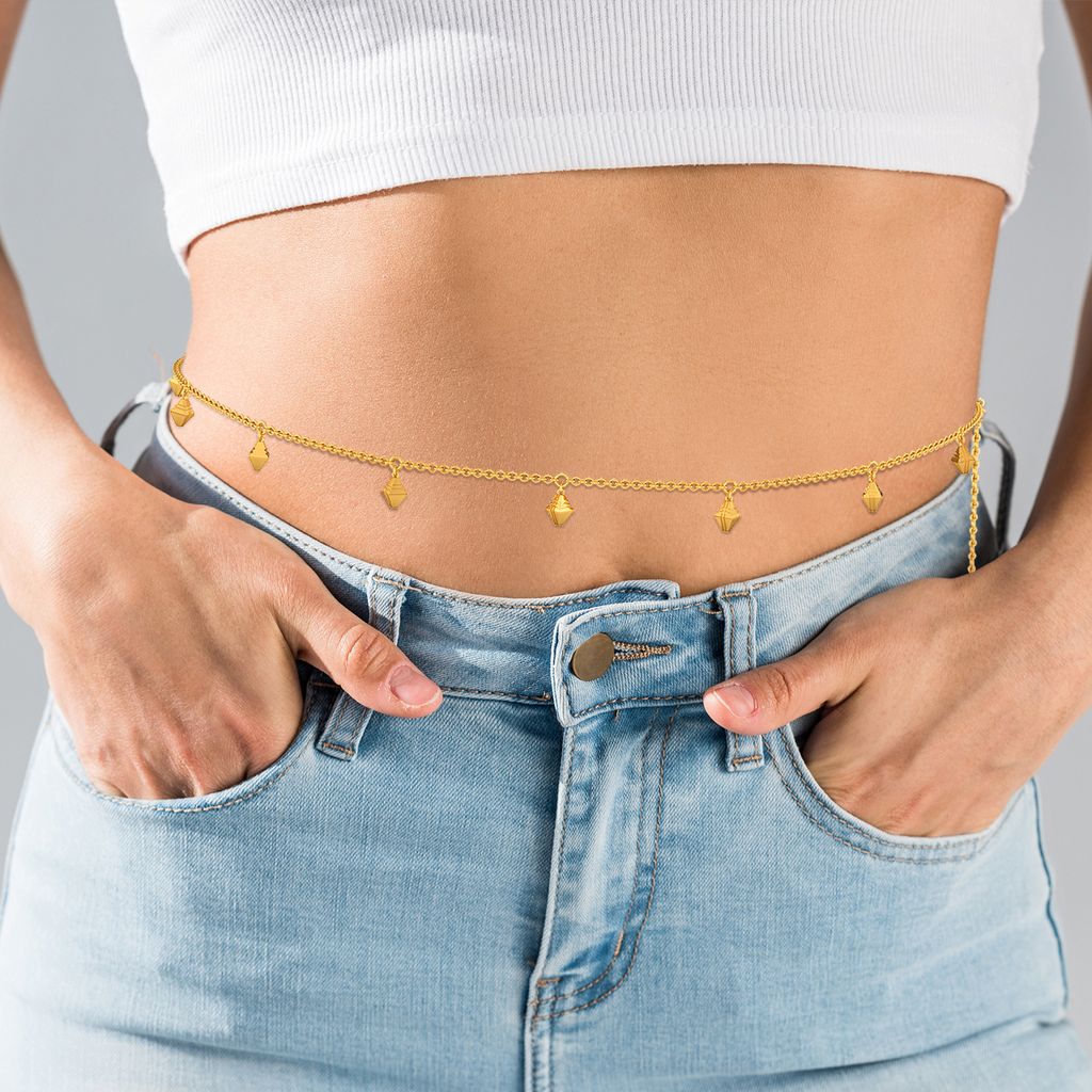 Cross Check Gold Waist Chains