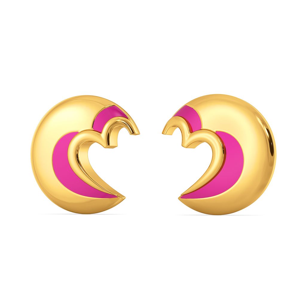 Fuchsian Love Gold Earrings