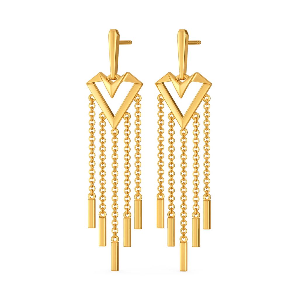 Fringe of Love Gold Earrings