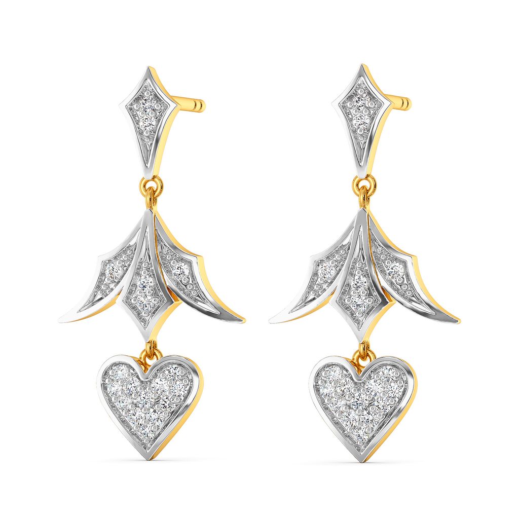 Heart Décor Diamond Earrings