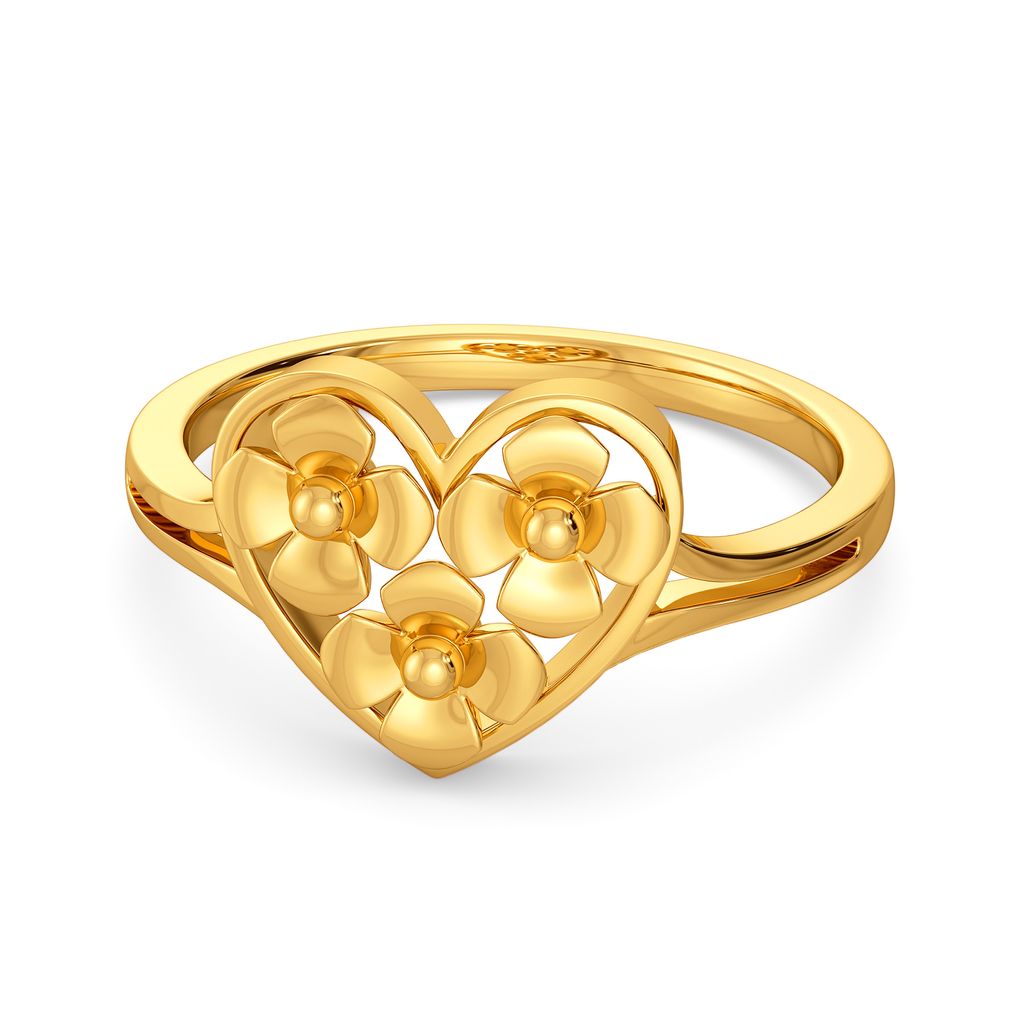 Flowers N Hearts Gold Rings alternate view 3