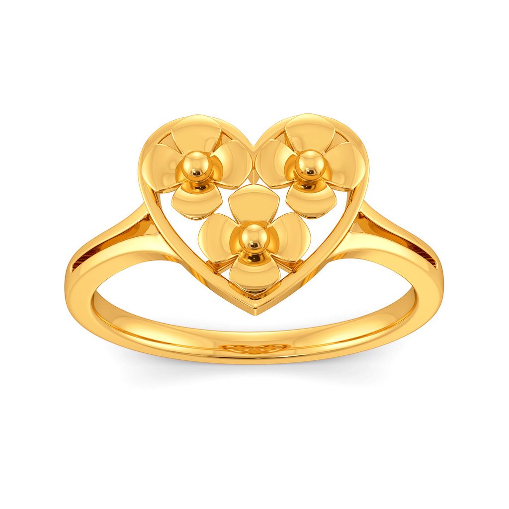 Flowers N Hearts Gold Rings alternate view 2