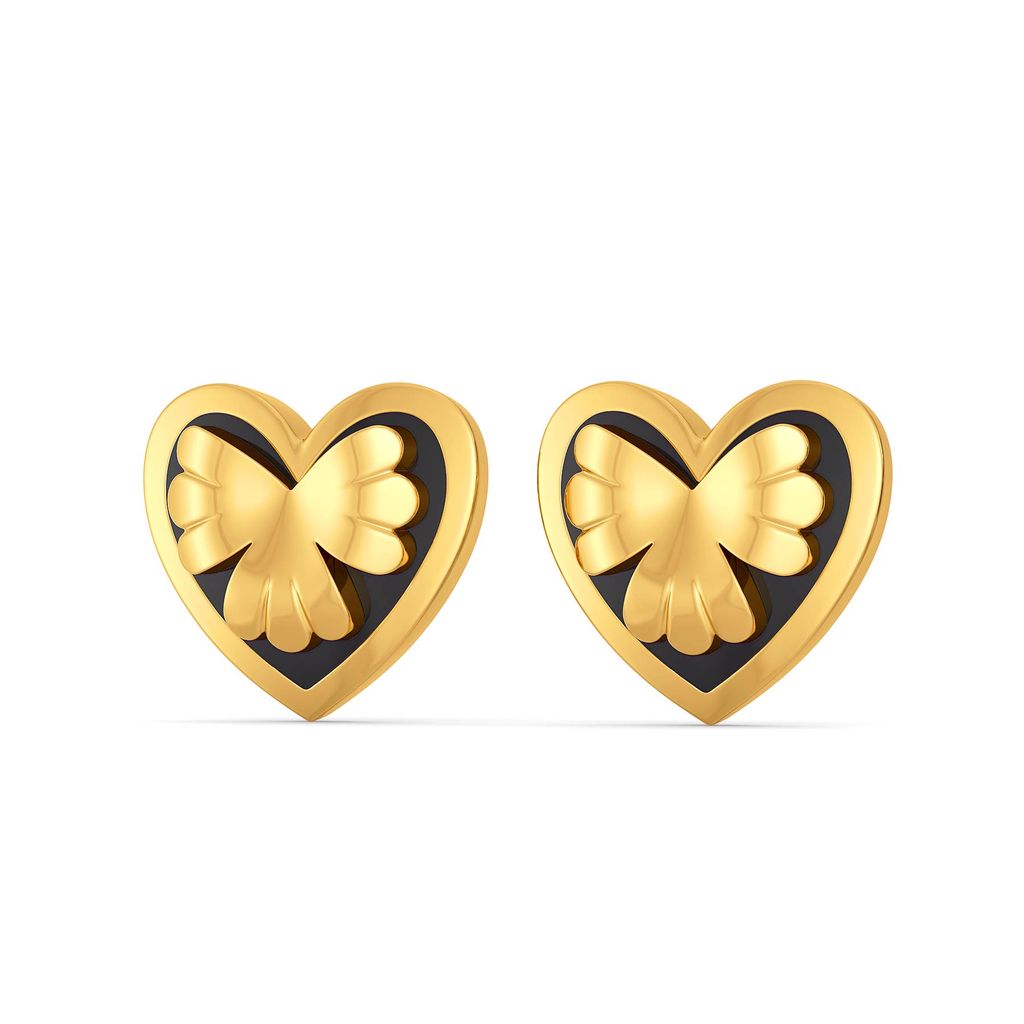 Shadow of the Heart Gold Earrings