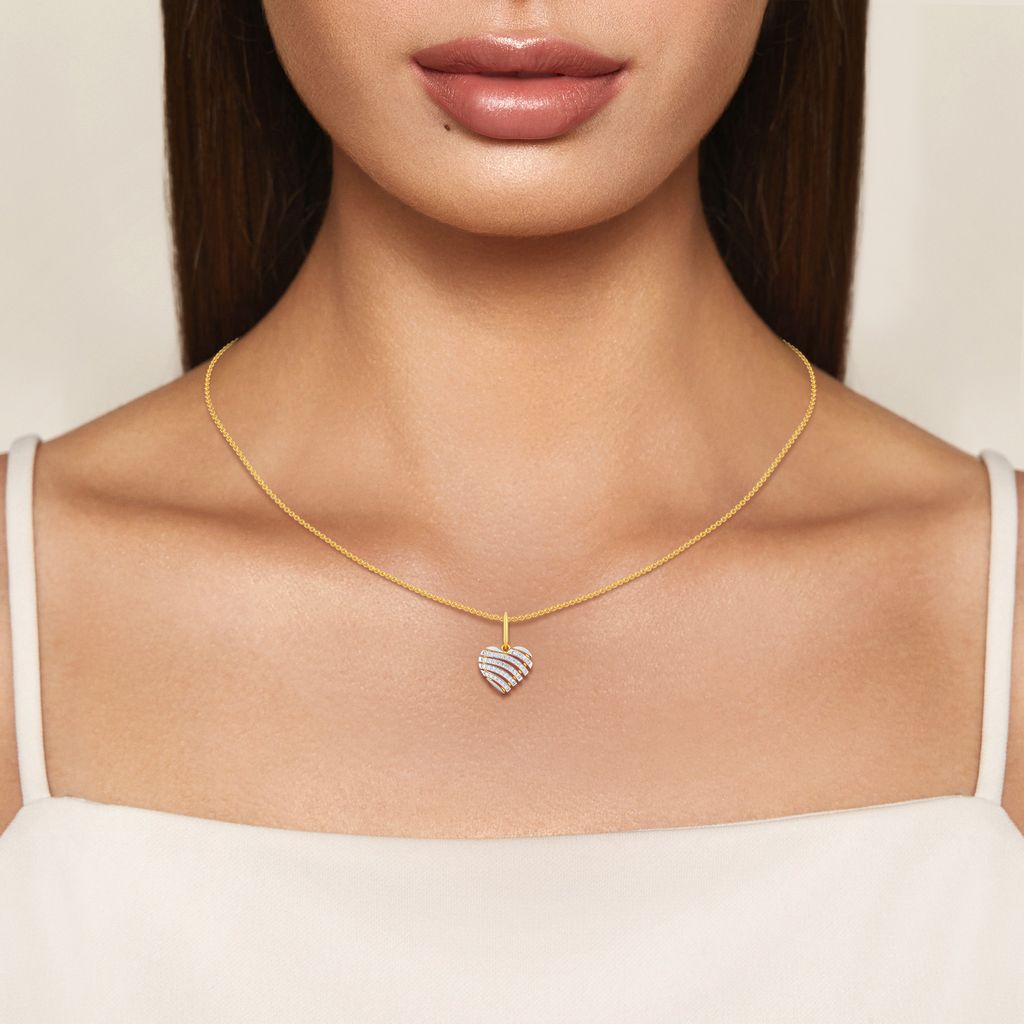 Heart O French Diamond Pendants