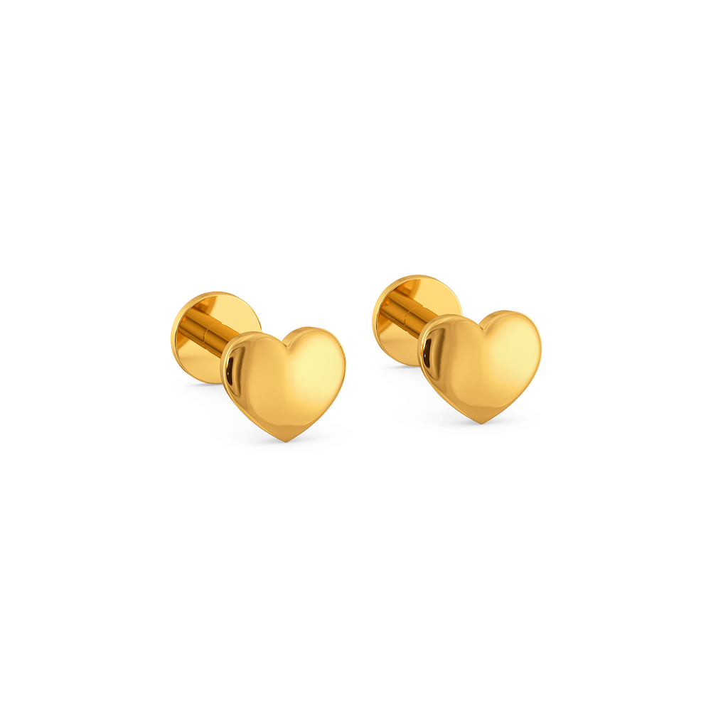 Mini Heart Gold Earrings