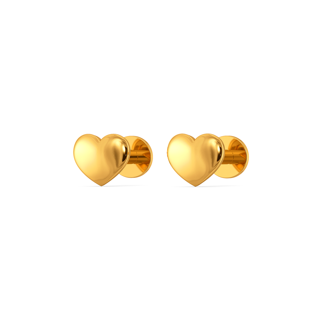 Mini Heart Gold Earrings