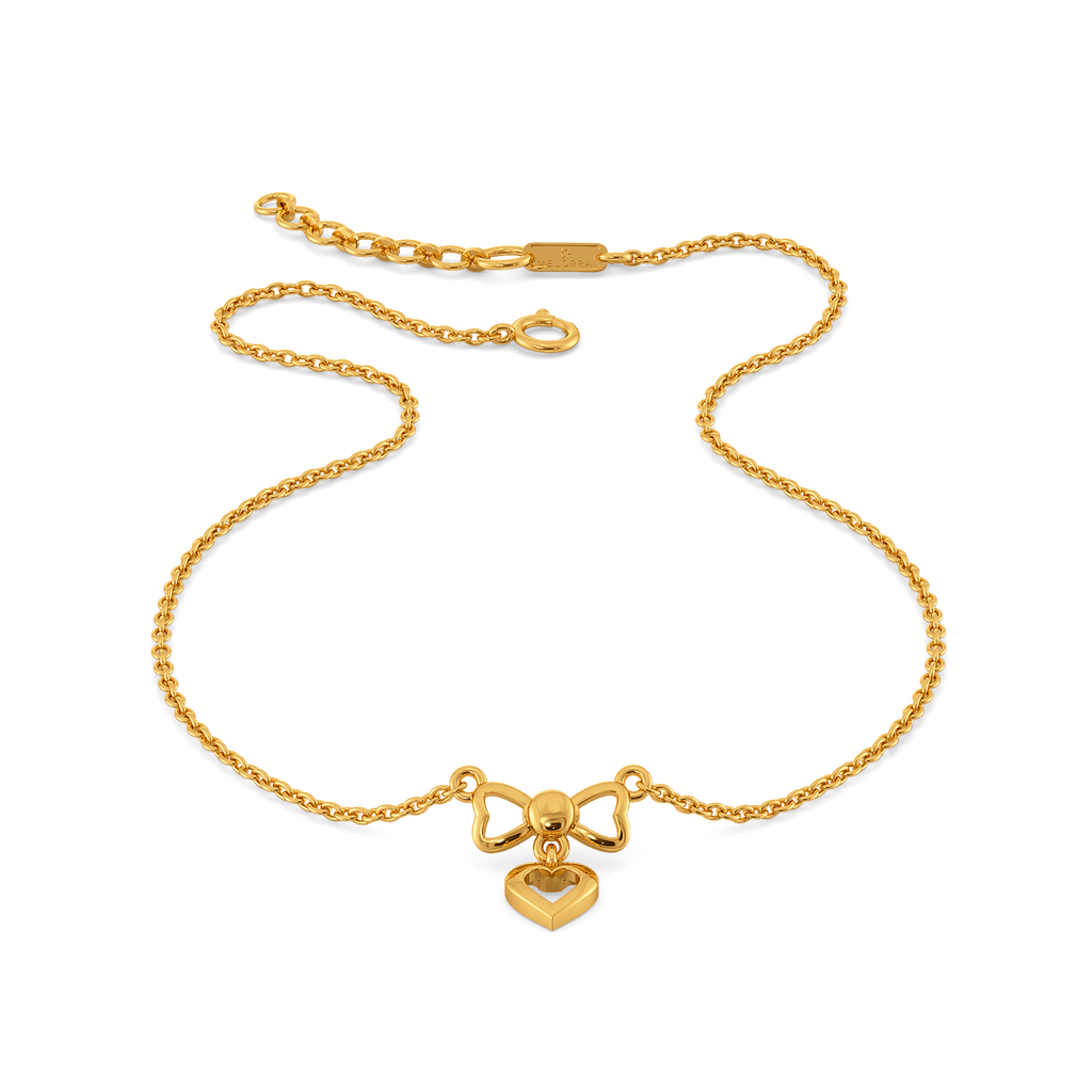 Bow and Heart Gold Necklaces