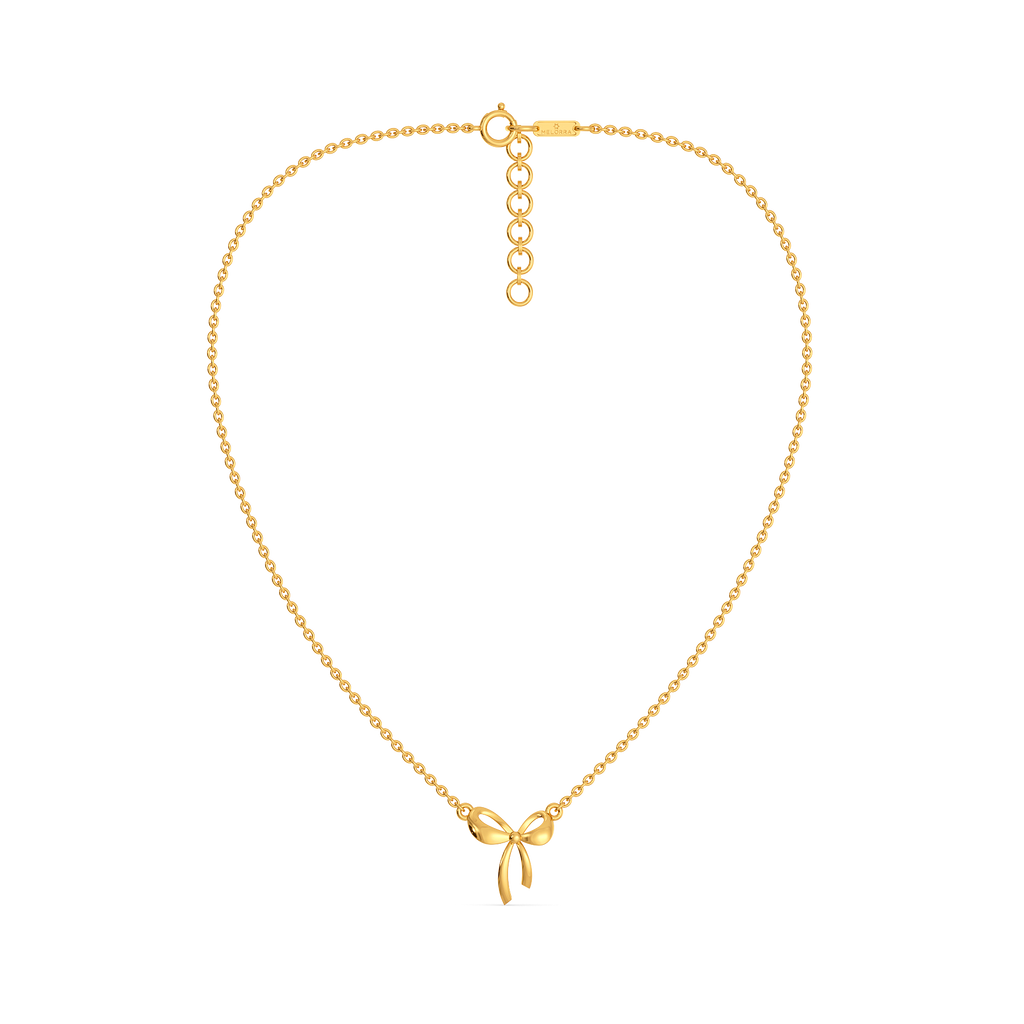 Pretty Bow Gold Necklaces