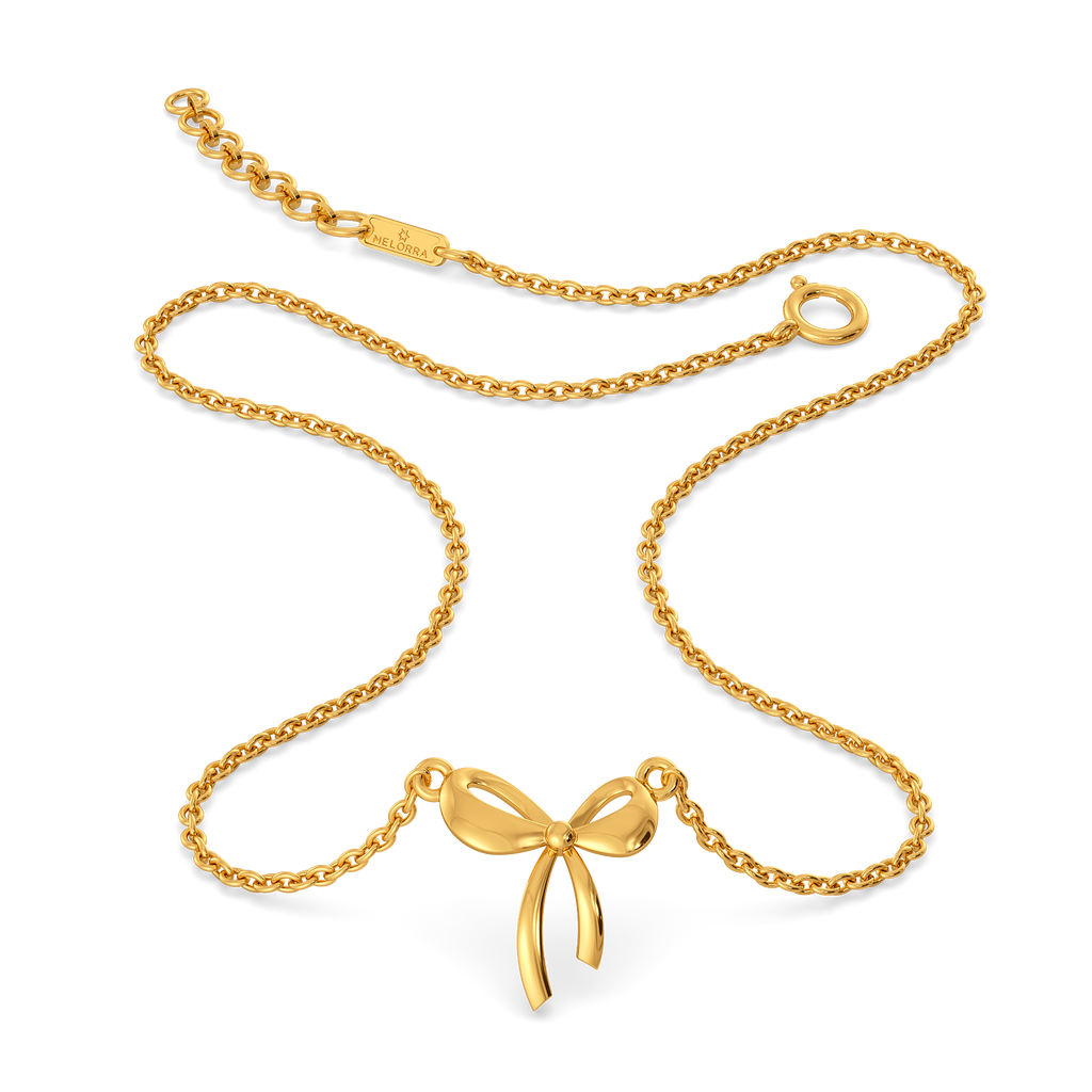 Pretty Bow Gold Necklaces