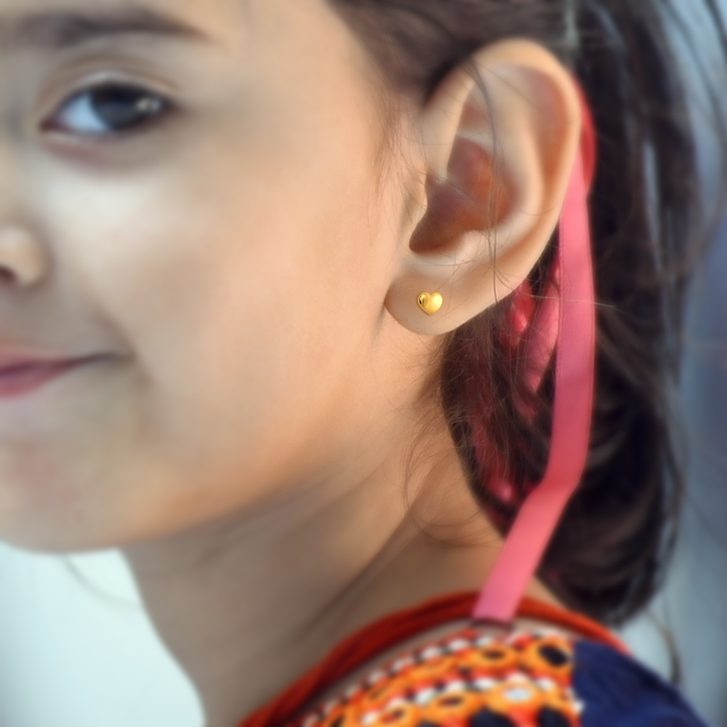 Mini Heart Gold Earrings