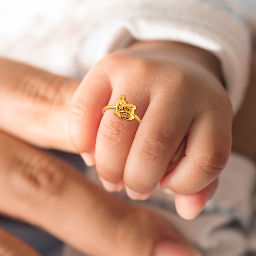 Beauty of a Butterfly  Gold Rings alternate view 1