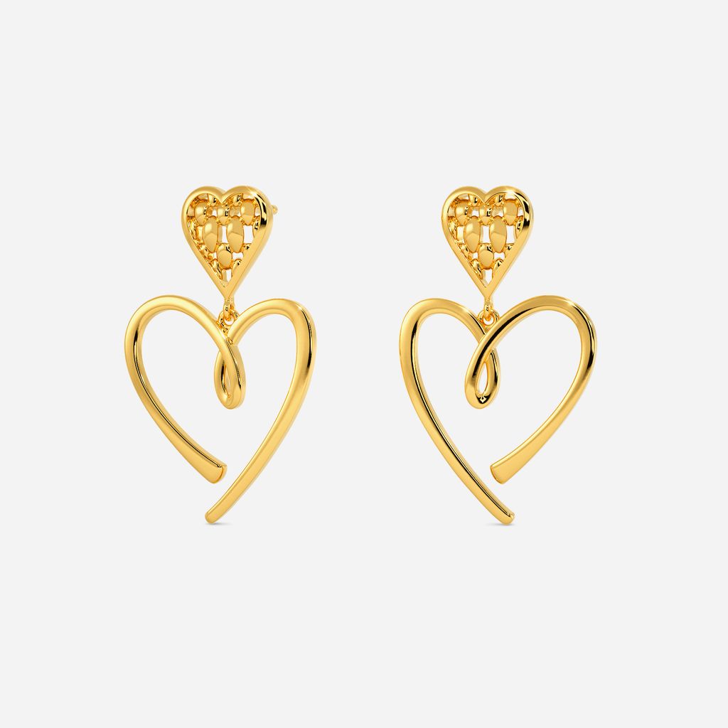 Knit Me A Heart Gold Earrings