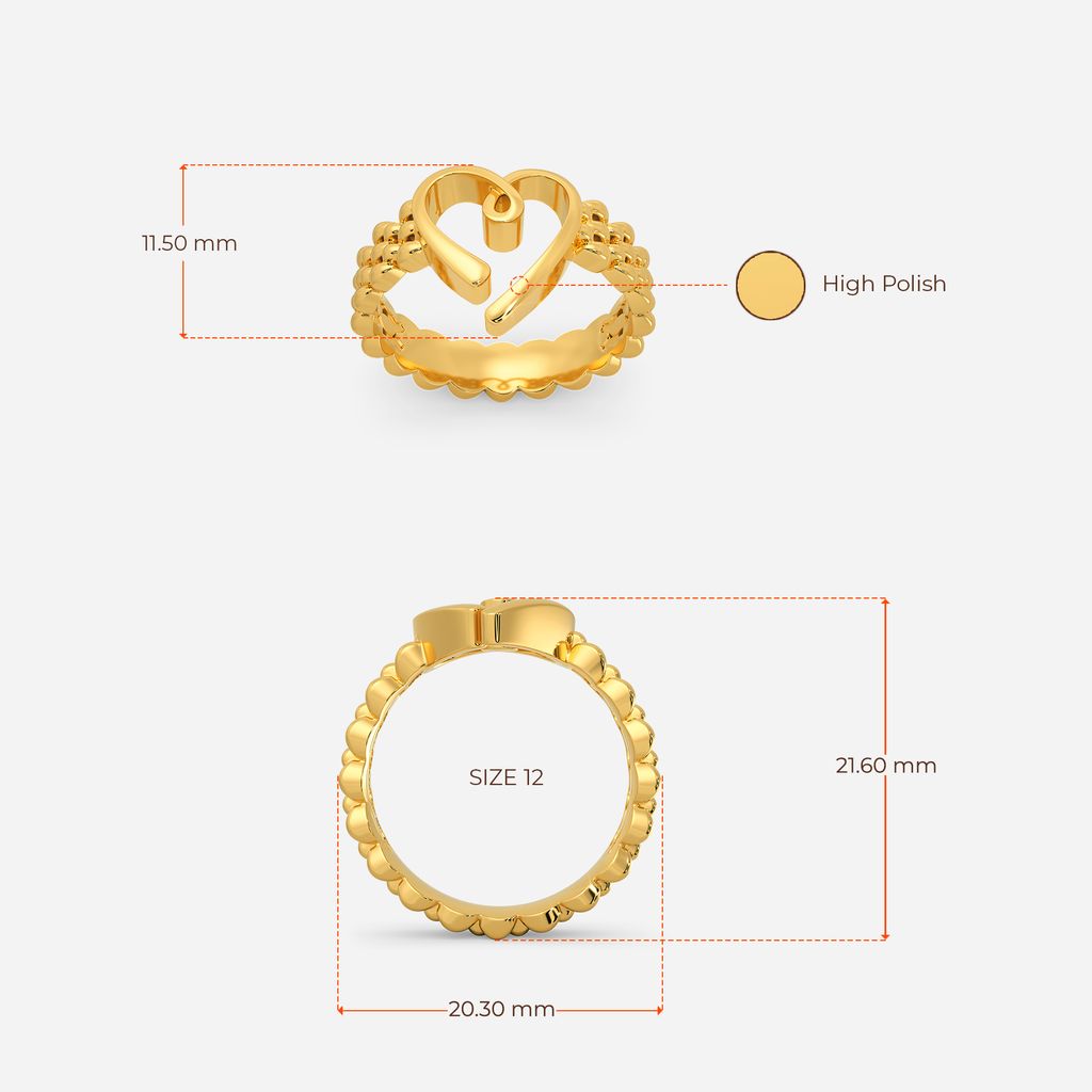 Knit Me A Heart Gold Rings image