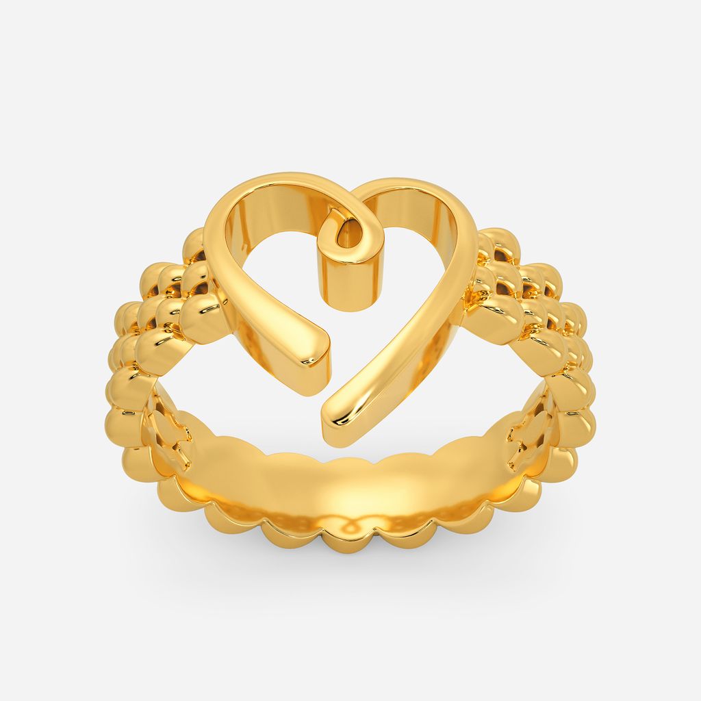 Knit Me A Heart Gold Rings image