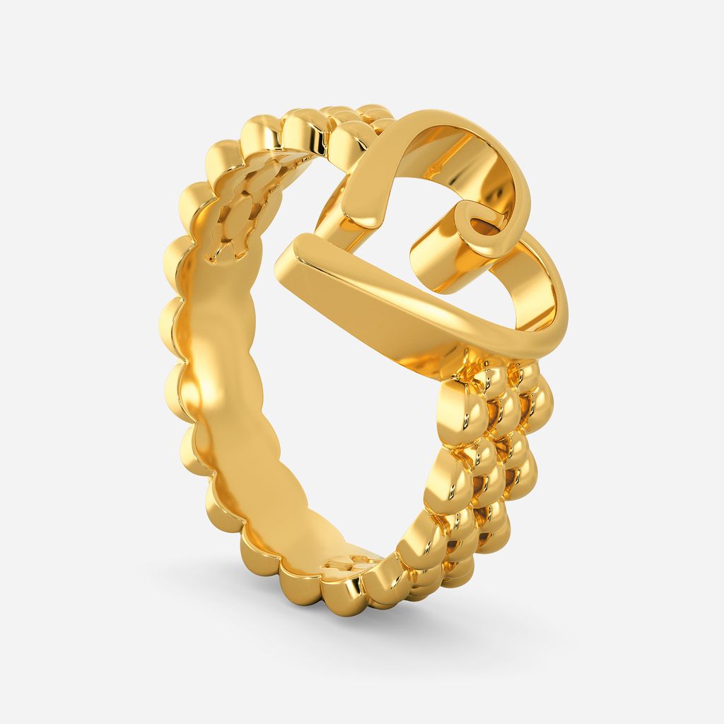 Knit Me A Heart Gold Rings image