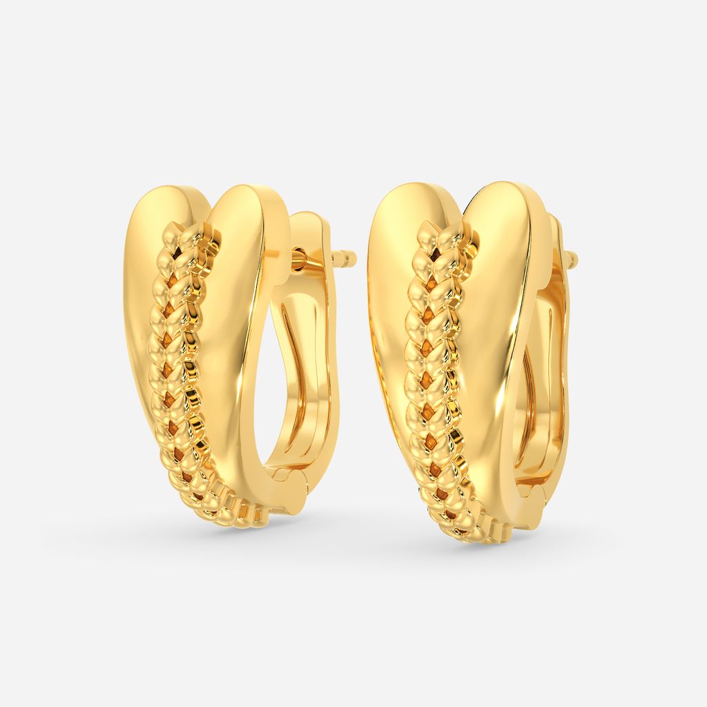 Hearty Knits Gold Earrings