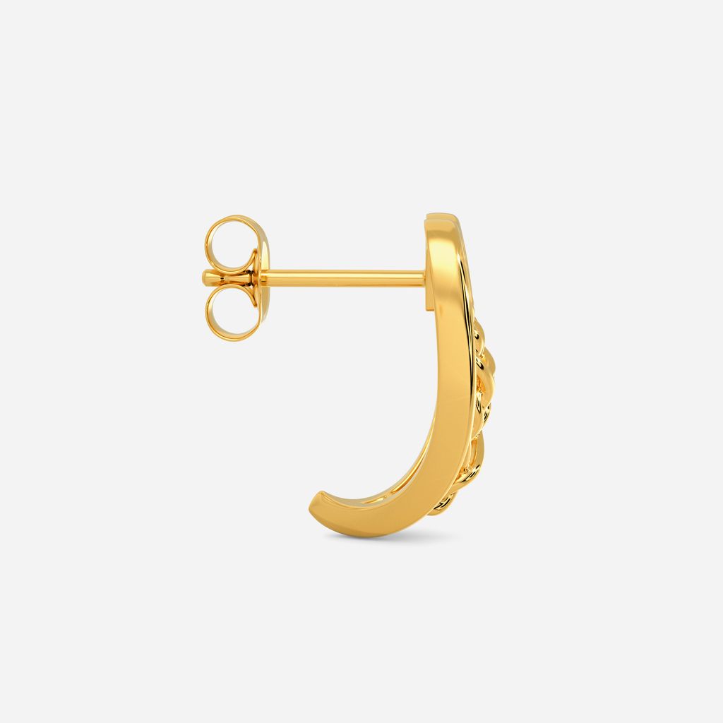 Knit To Heart Gold Earrings