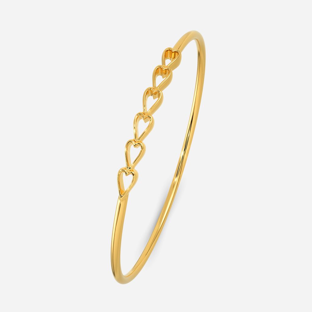 Knit To Heart Gold Bangles