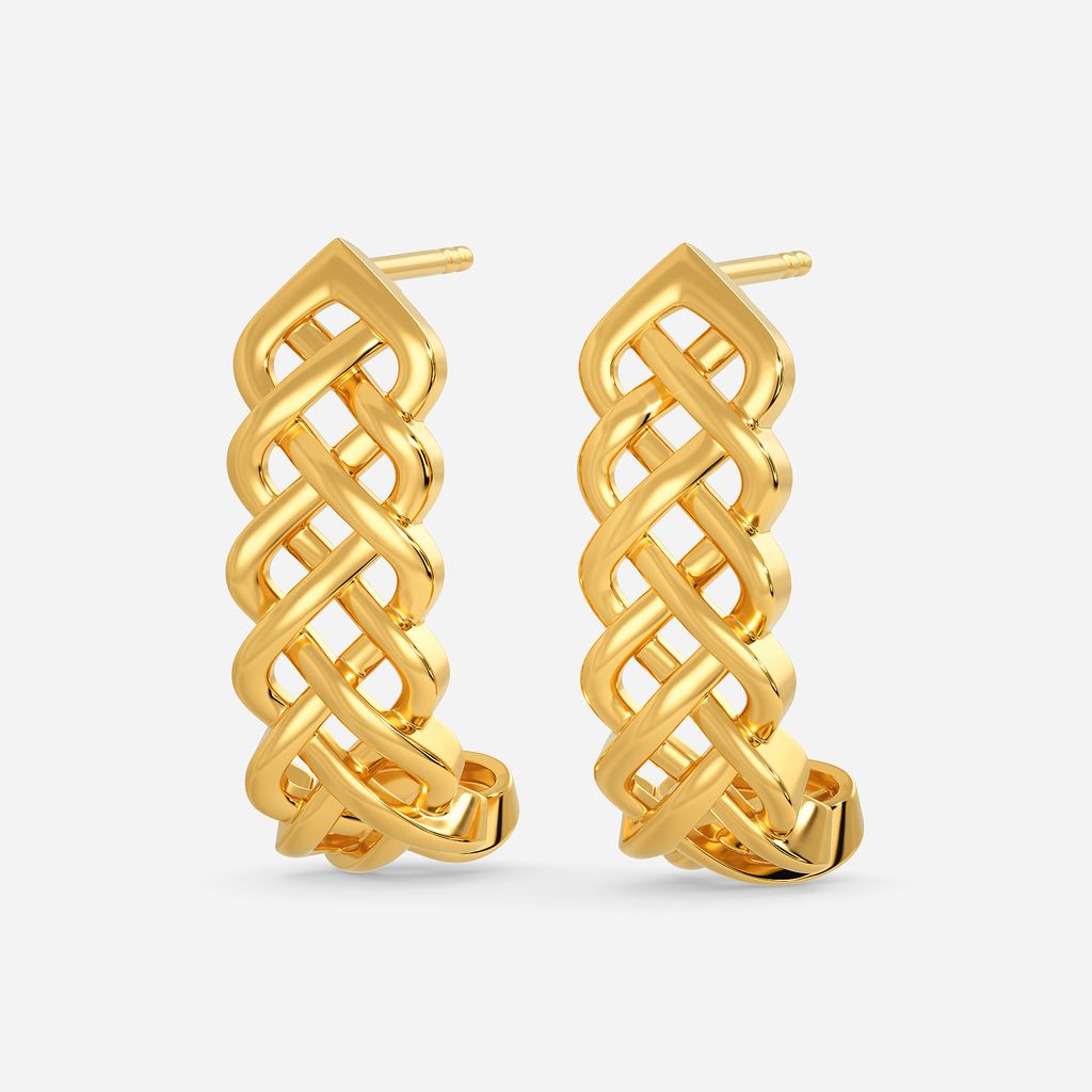 Knotted Hearts Gold Earrings