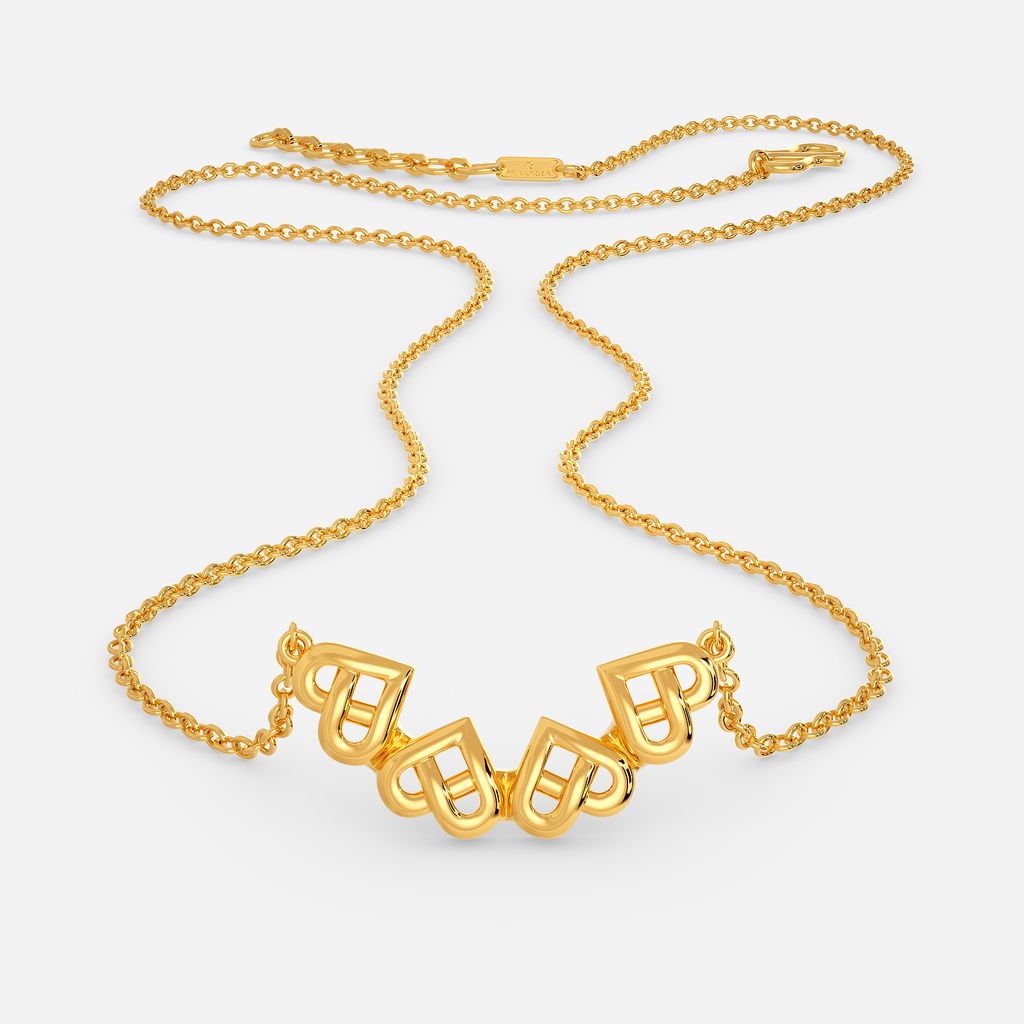 Knotted Hearts Gold Necklaces