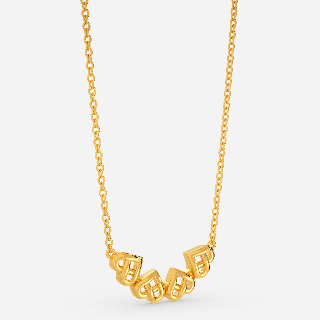 Knotted Hearts Gold Necklaces