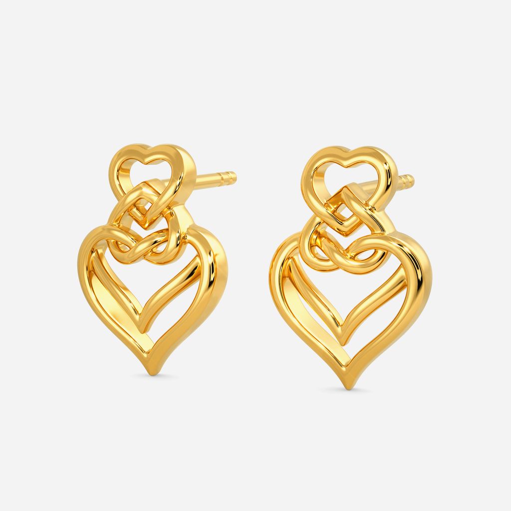 Sweetheart Knots Gold Earrings