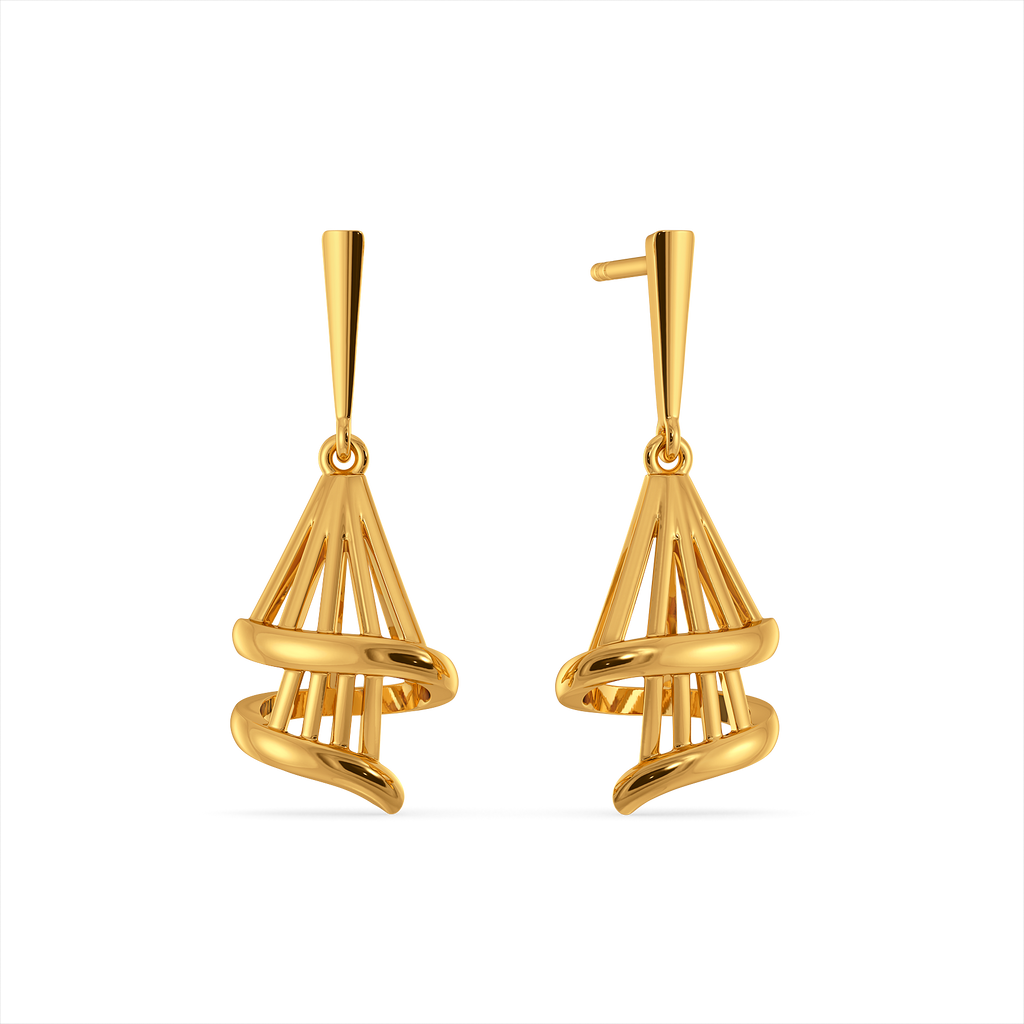 Chasing Hems Gold Earrings