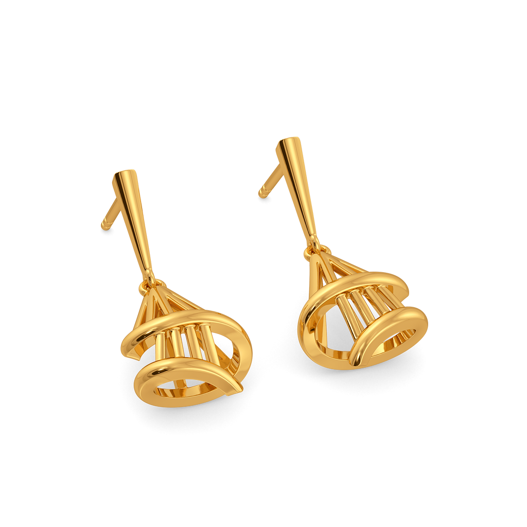 Chasing Hems Gold Earrings