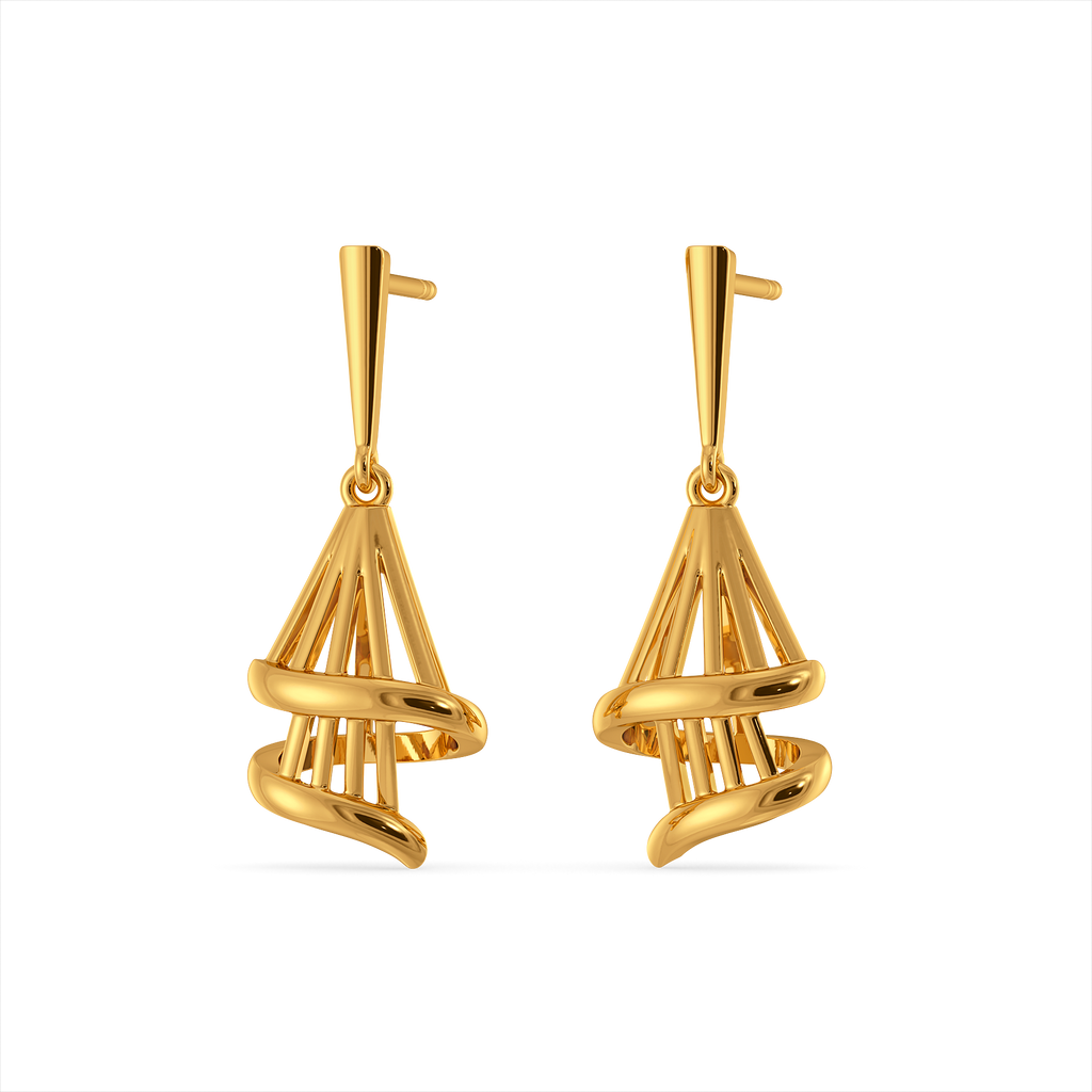 Chasing Hems Gold Earrings