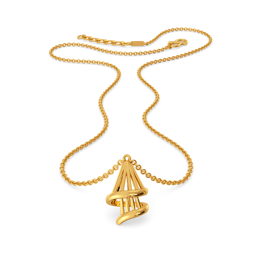 Chasing Hems Gold Necklaces