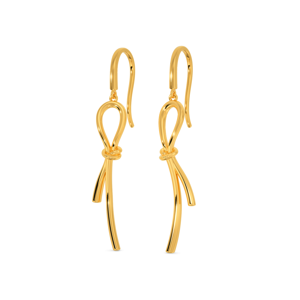 Knot N Bow Gold Earrings