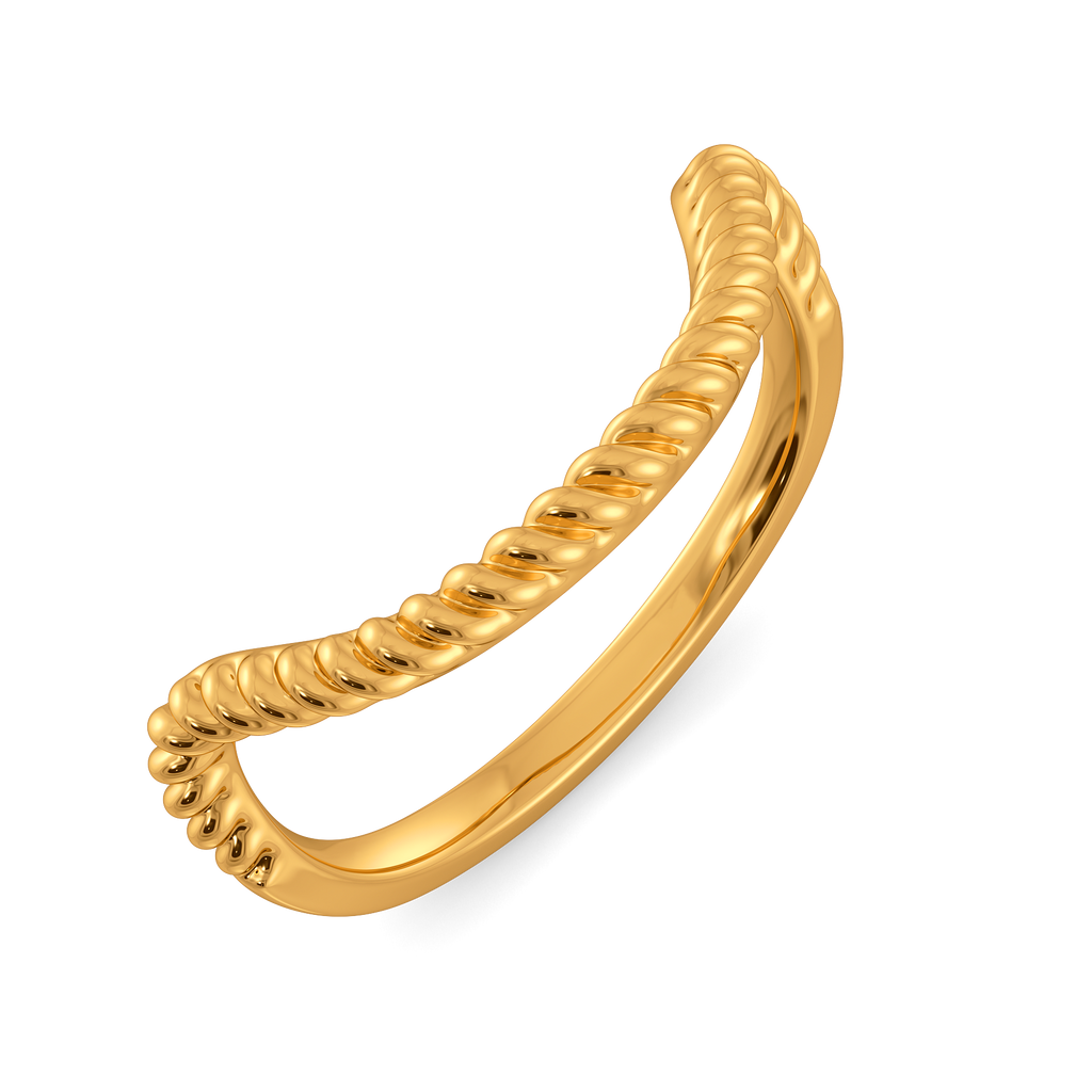 Knit Whirl Gold Rings