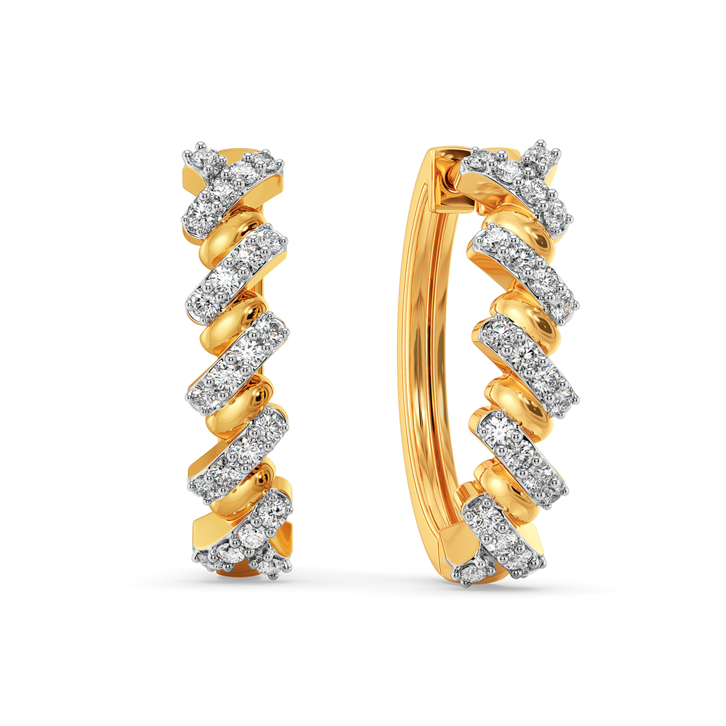 Knitted Twist Diamond Earrings