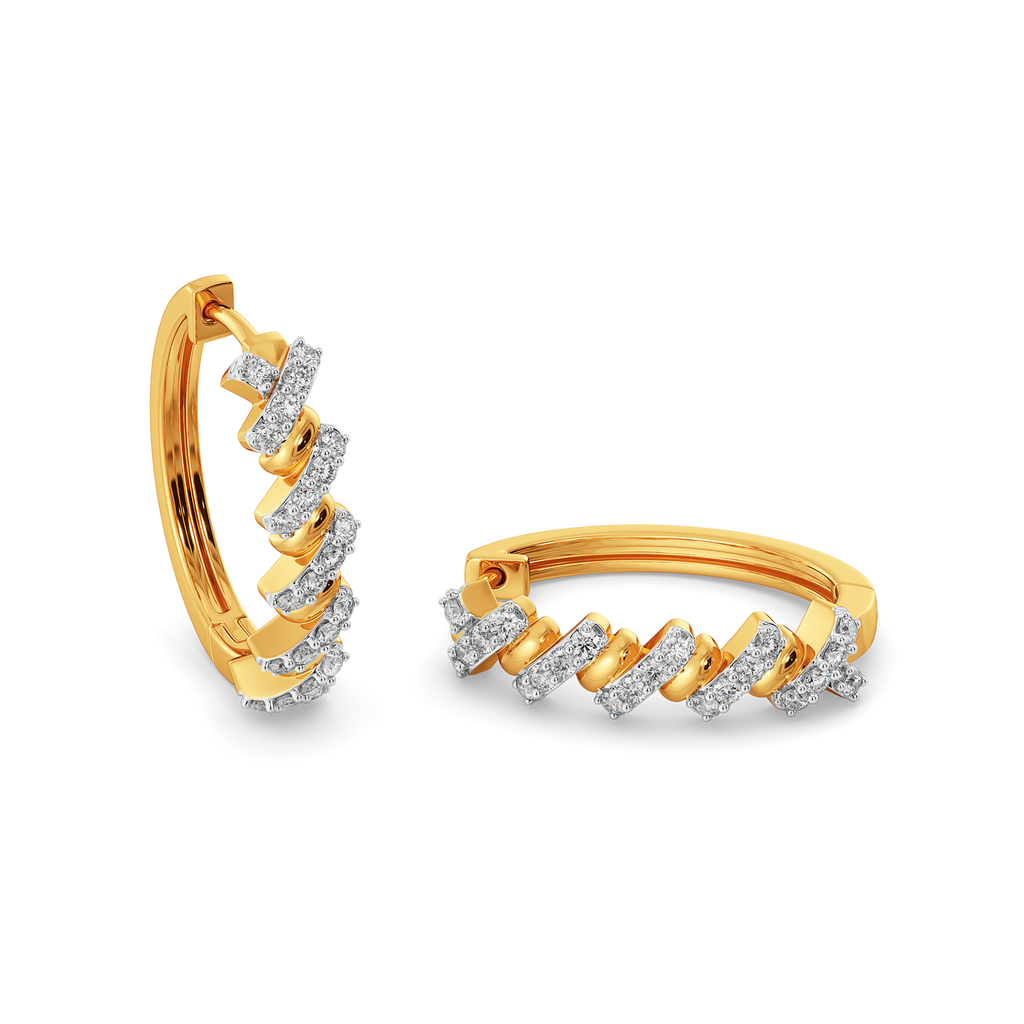 Knitted Twist Diamond Earrings