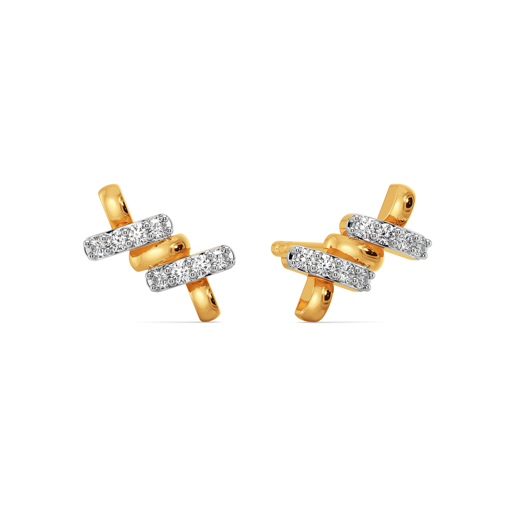 Knitted Twist Diamond Earrings