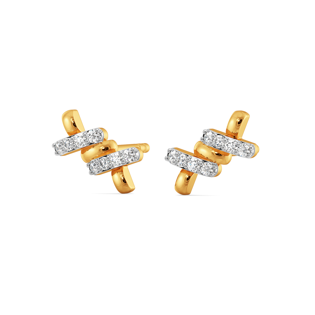 Knitted Twist Diamond Earrings