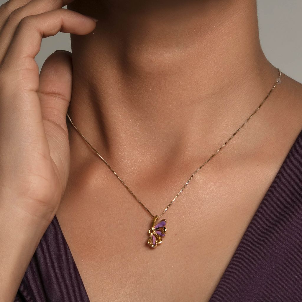 Purple Curl Gold Pendants