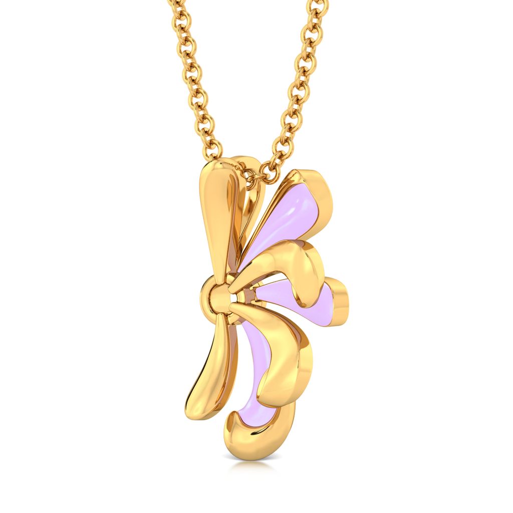 Purple Curl Gold Pendants
