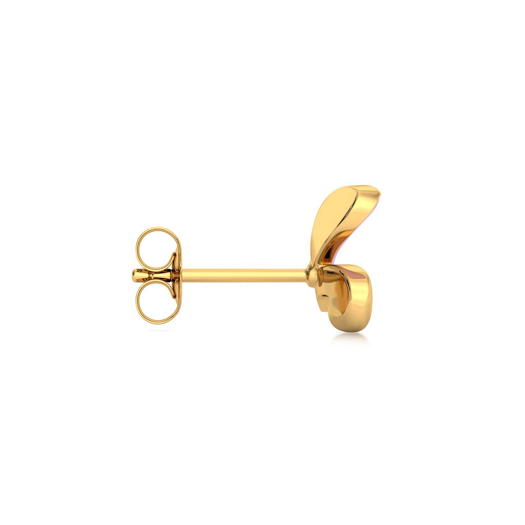 Purple Curl Gold Earrings